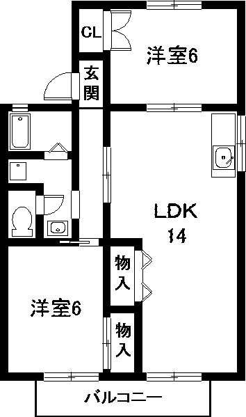 名古屋市中村区高道町のアパートの間取り