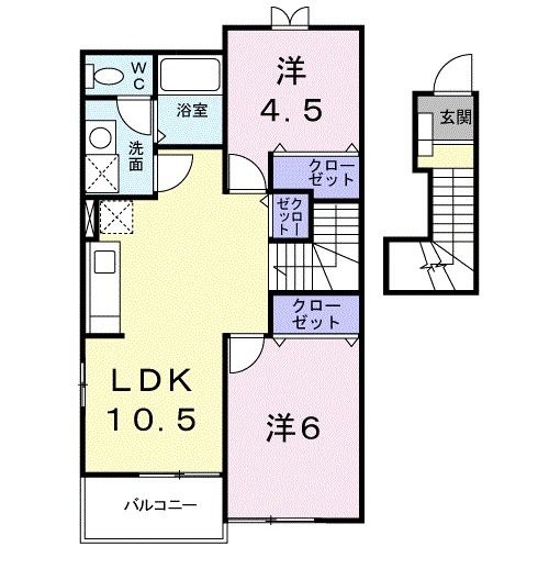 宇部市大字東岐波のアパートの間取り