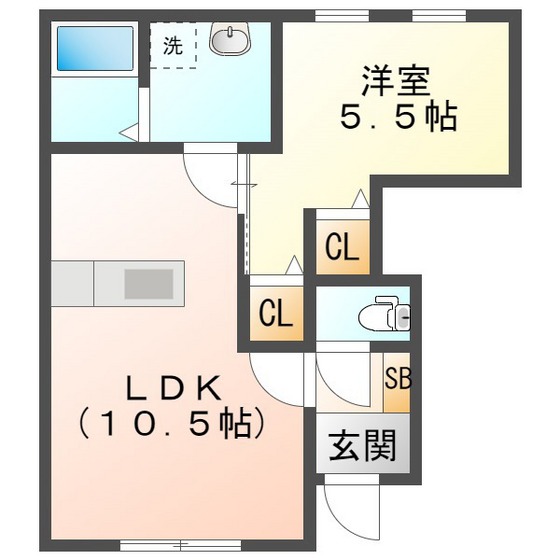 リーブルファイン河原田町の間取り