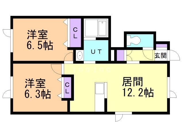 函館市日吉町のアパートの間取り