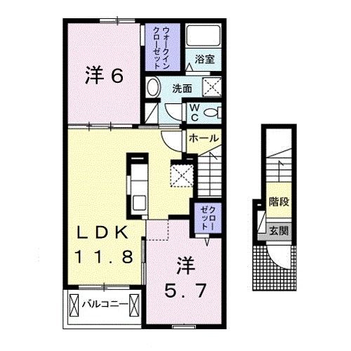 橋本市神野々のアパートの間取り