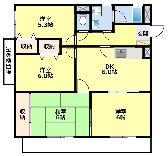 豊田市御立町のマンションの間取り