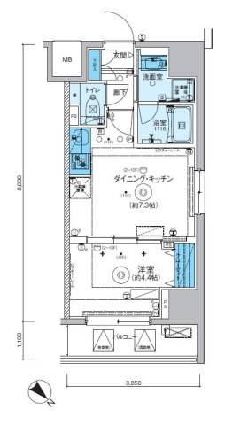 リヴシティ横濱関内弐番館の間取り