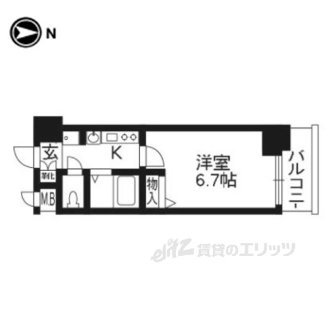 京都市南区東九条上御霊町のマンションの間取り