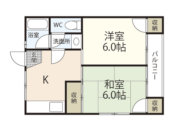 広島市中区江波東のマンションの間取り