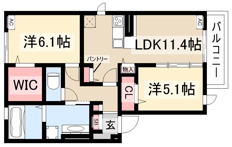 セレスティア江向の間取り