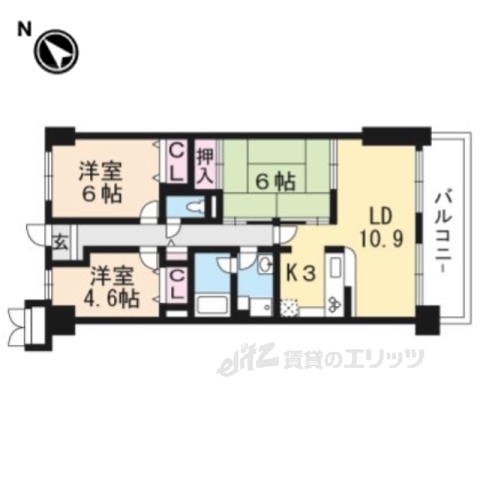 【野洲市小篠原のマンションの間取り】