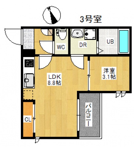 【広島市中区江波本町のアパートの間取り】