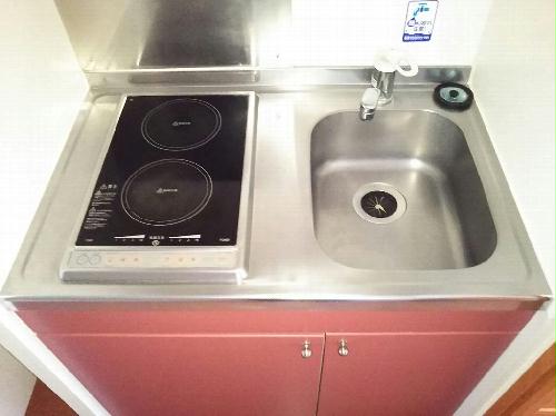 キッチン　2口ラジエントヒーター付き。同タイプの写真です。