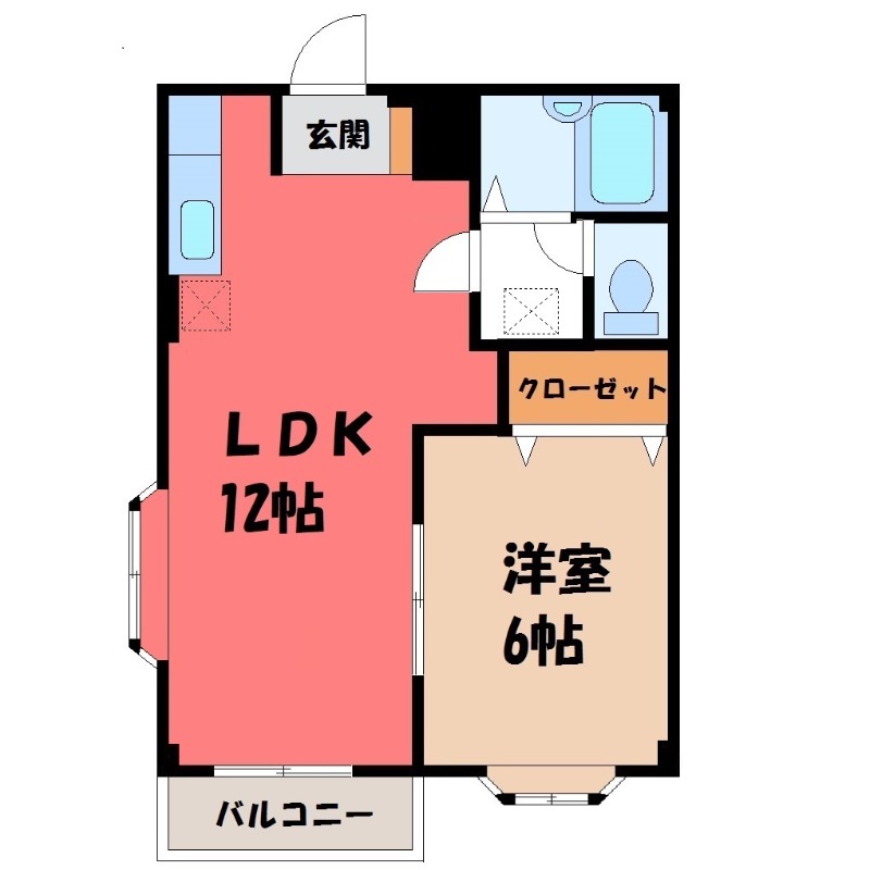 太田市植木野町のアパートの間取り