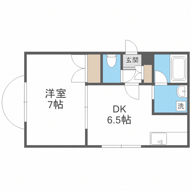 札幌市豊平区平岸一条のマンションの間取り