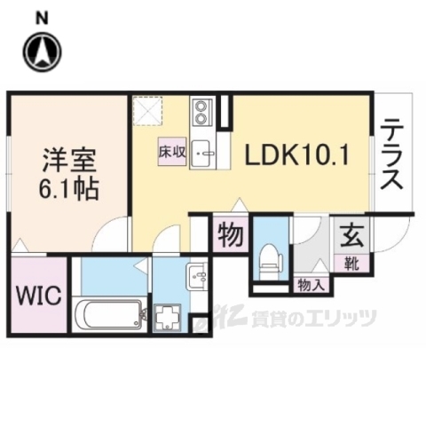 香芝市下田東のアパートの間取り