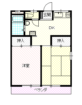 高知市介良のアパートの間取り