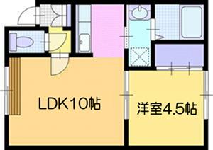 江別市文京台のアパートの間取り