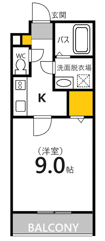 広島市南区東本浦町のアパートの間取り