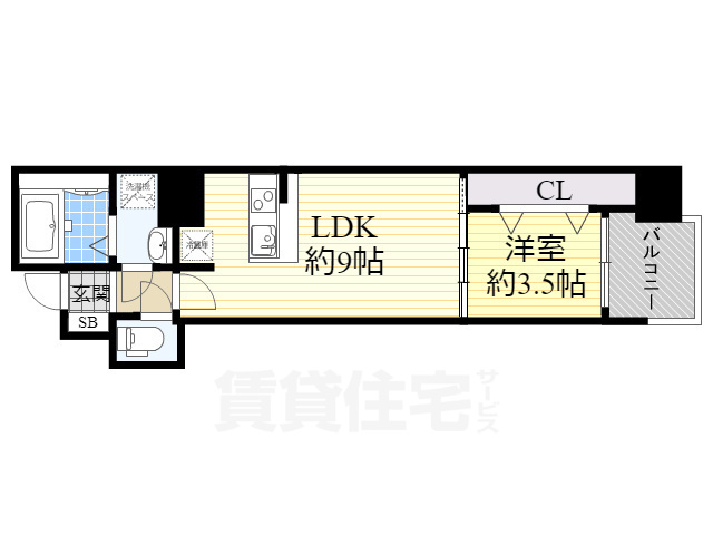 セレニテ堺筋本町プリエの間取り