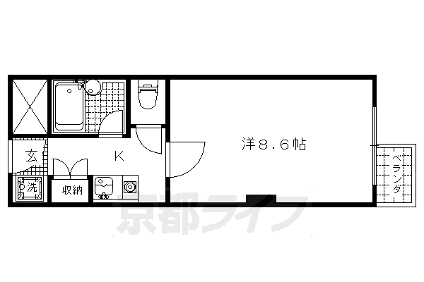 【京都市上京区東上善寺町のマンションの間取り】