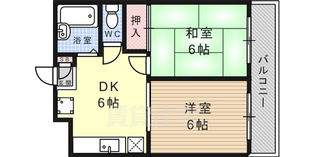 神戸市灘区篠原南町のマンションの間取り