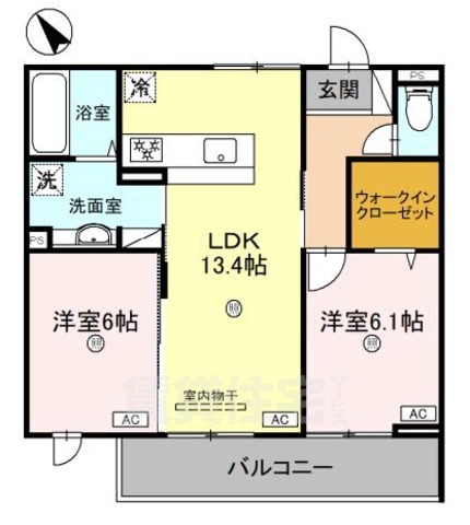 守山市勝部のアパートの間取り