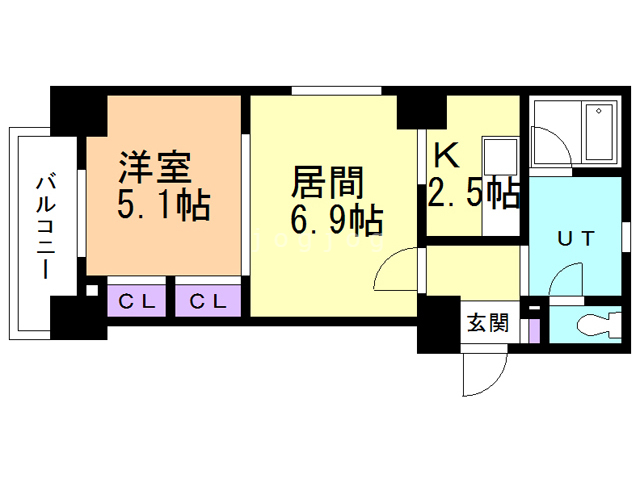 【札幌市西区二十四軒二条のマンションの間取り】