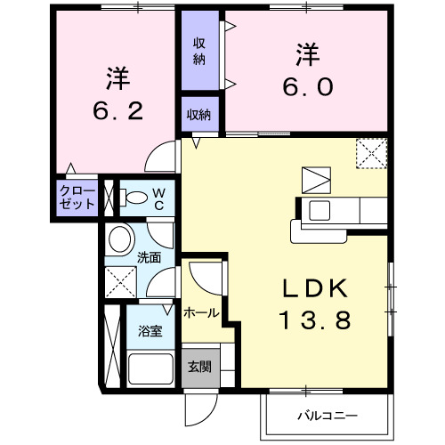 メリーパレス　Ｂの間取り