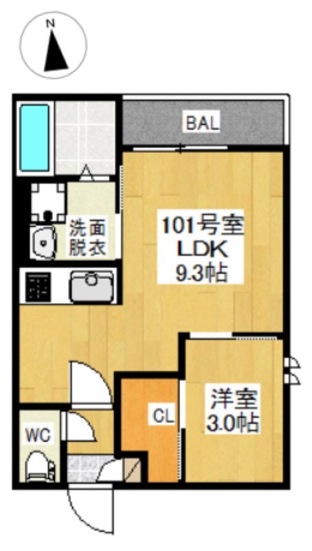 名古屋市中村区栄生町のアパートの間取り