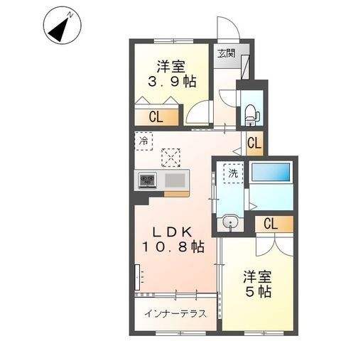 国立市青柳のアパートの間取り