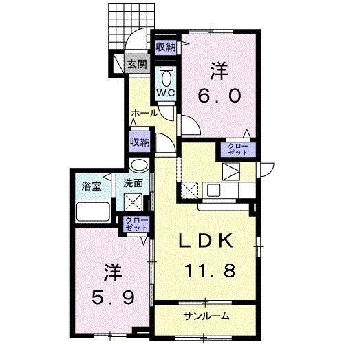 シャン・シャトー　Iの間取り