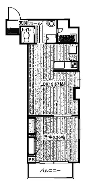 東京都台東区鳥越２（マンション）の賃貸物件の間取り
