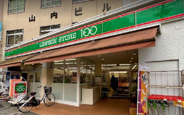 コンビニ　ローソンストア100 LS東淀川淡路店（コンビニ）まで382m