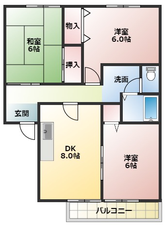 ＪＲ山陽本線 魚住駅 徒歩15分 2階建 築31年の間取り写真