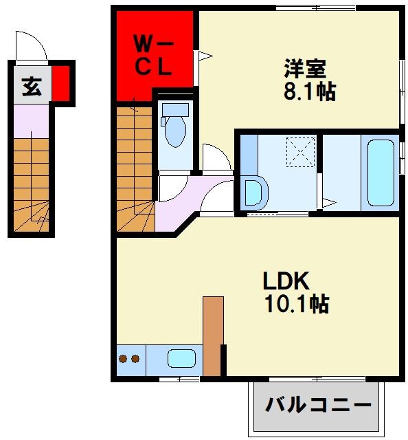 ＪＲ筑豊本線 本城駅 徒歩30分 2階建 築15年の間取り写真