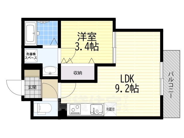 京阪本線 光善寺駅 徒歩7分 3階建 築1年の間取り写真
