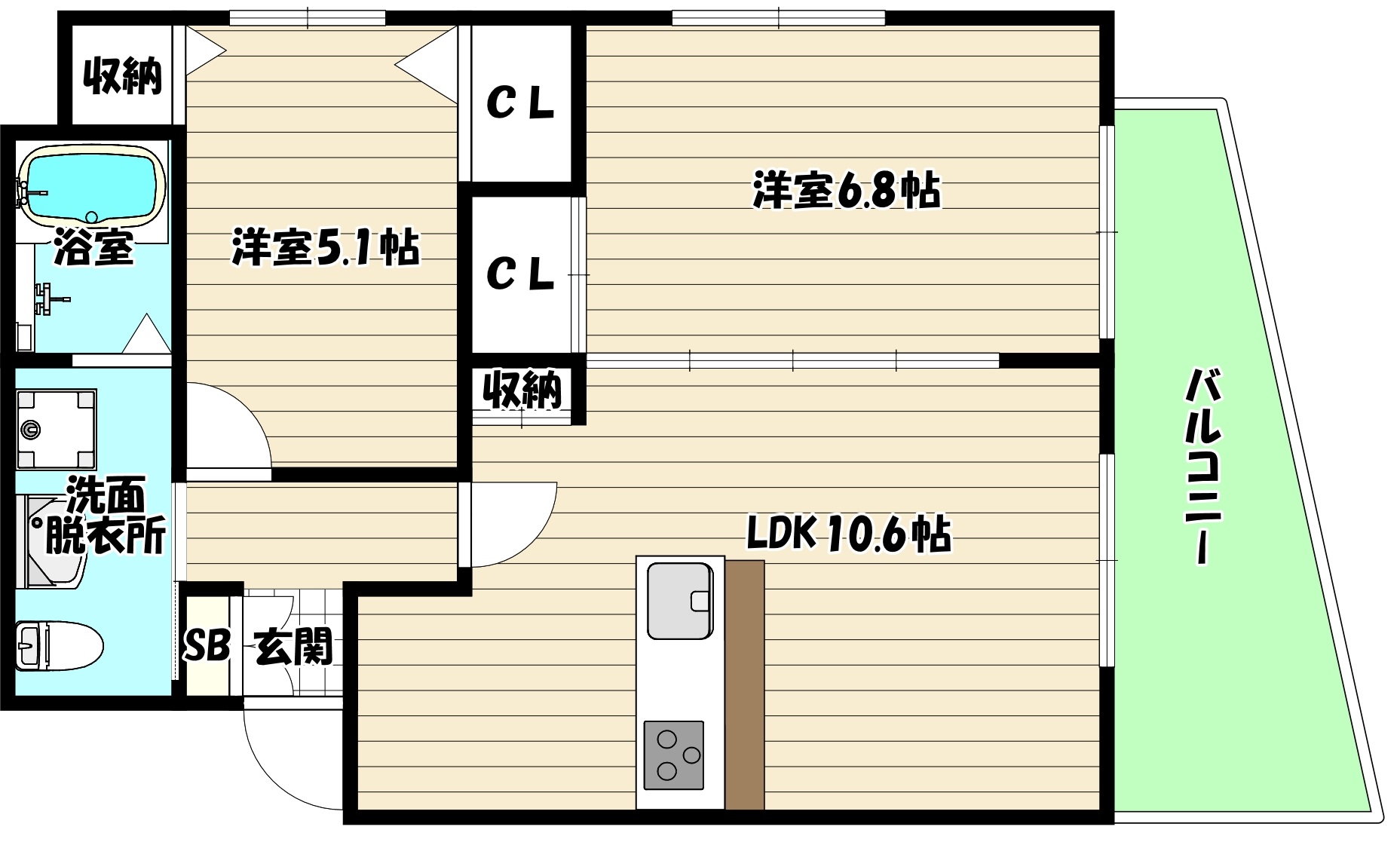 阪急神戸線 十三駅 徒歩8分 9階建 築20年の間取り写真