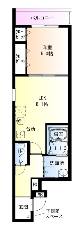 フジパレス住吉長居II番館の間取り写真