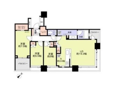 シティタワー武蔵小山 タワー棟の間取り写真