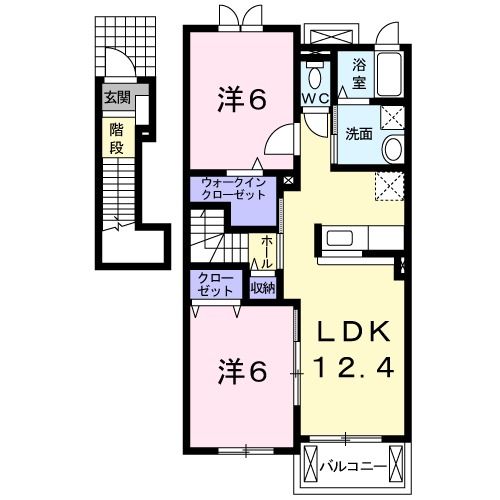 近鉄名古屋線 川越富洲原駅 徒歩12分 2階建 築18年の間取り写真