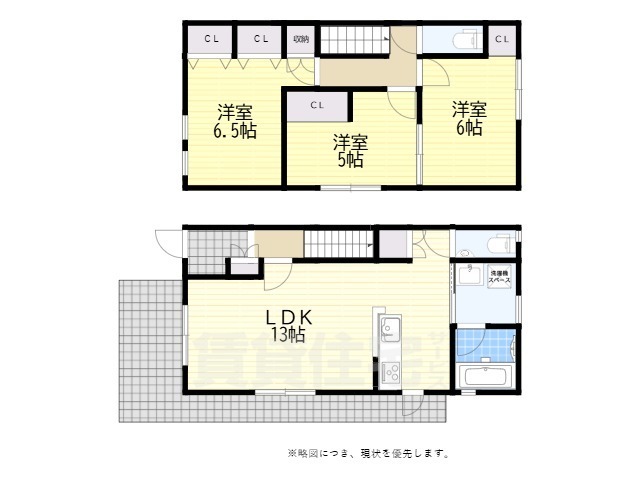 名鉄名古屋本線 本笠寺駅 徒歩8分 2階建 築1年の間取り写真