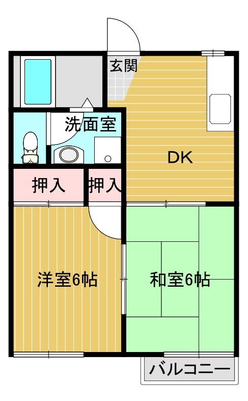 掛川市徳泉のアパートの間取り