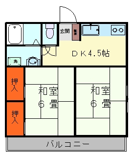 古城アパートメントの間取り