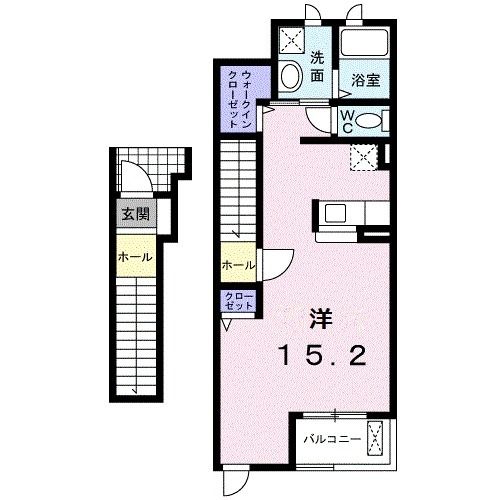 新居浜市泉宮町のアパートの間取り