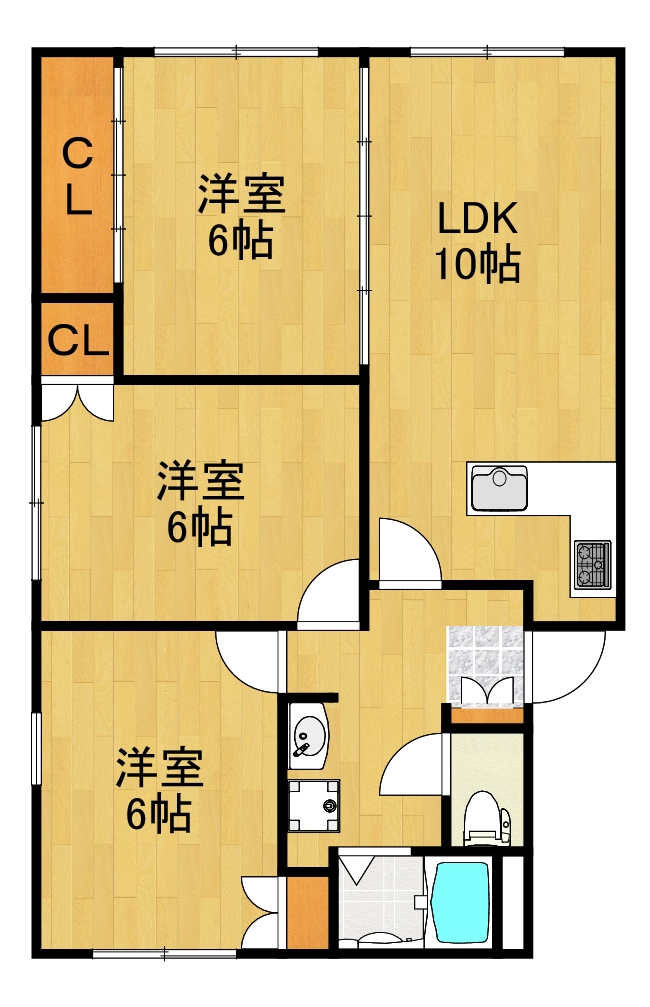 横浜市港北区錦が丘のアパートの間取り