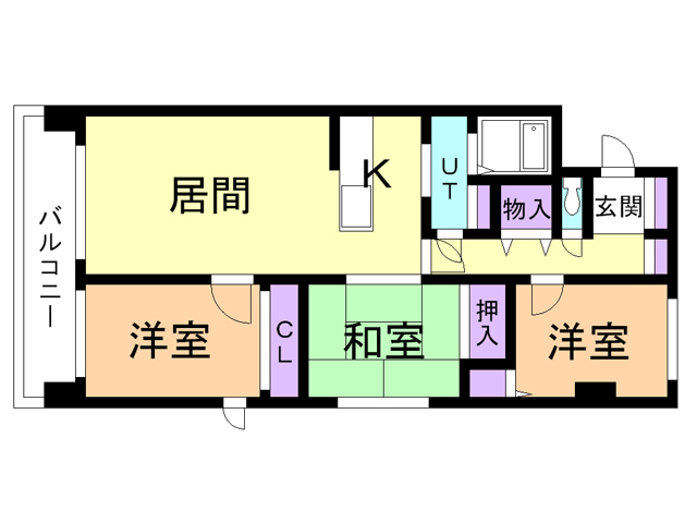 苫小牧市緑町のマンションの間取り