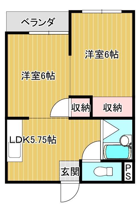 サンハイツ南浜の間取り