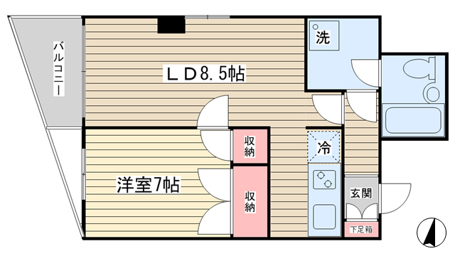 Kフラットの間取り