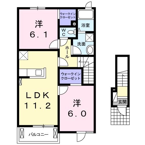 相馬郡新地町谷地小屋のアパートの間取り