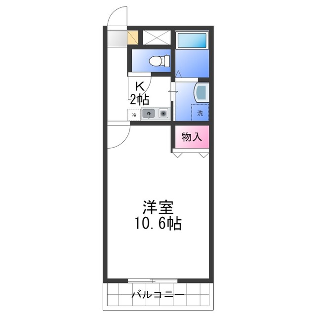 貝塚市鳥羽のアパートの間取り