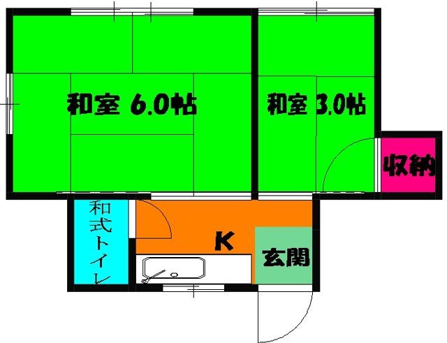 千葉市中央区長洲のアパートの間取り