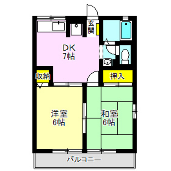 みやびハイツＡＢ棟の間取り