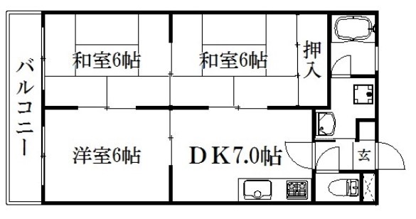 京都市右京区西院高田町のマンションの間取り